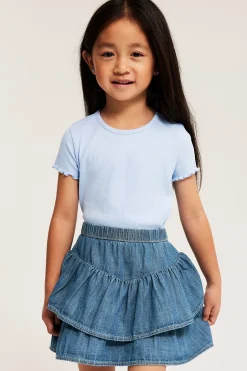 Volangkjol i denim