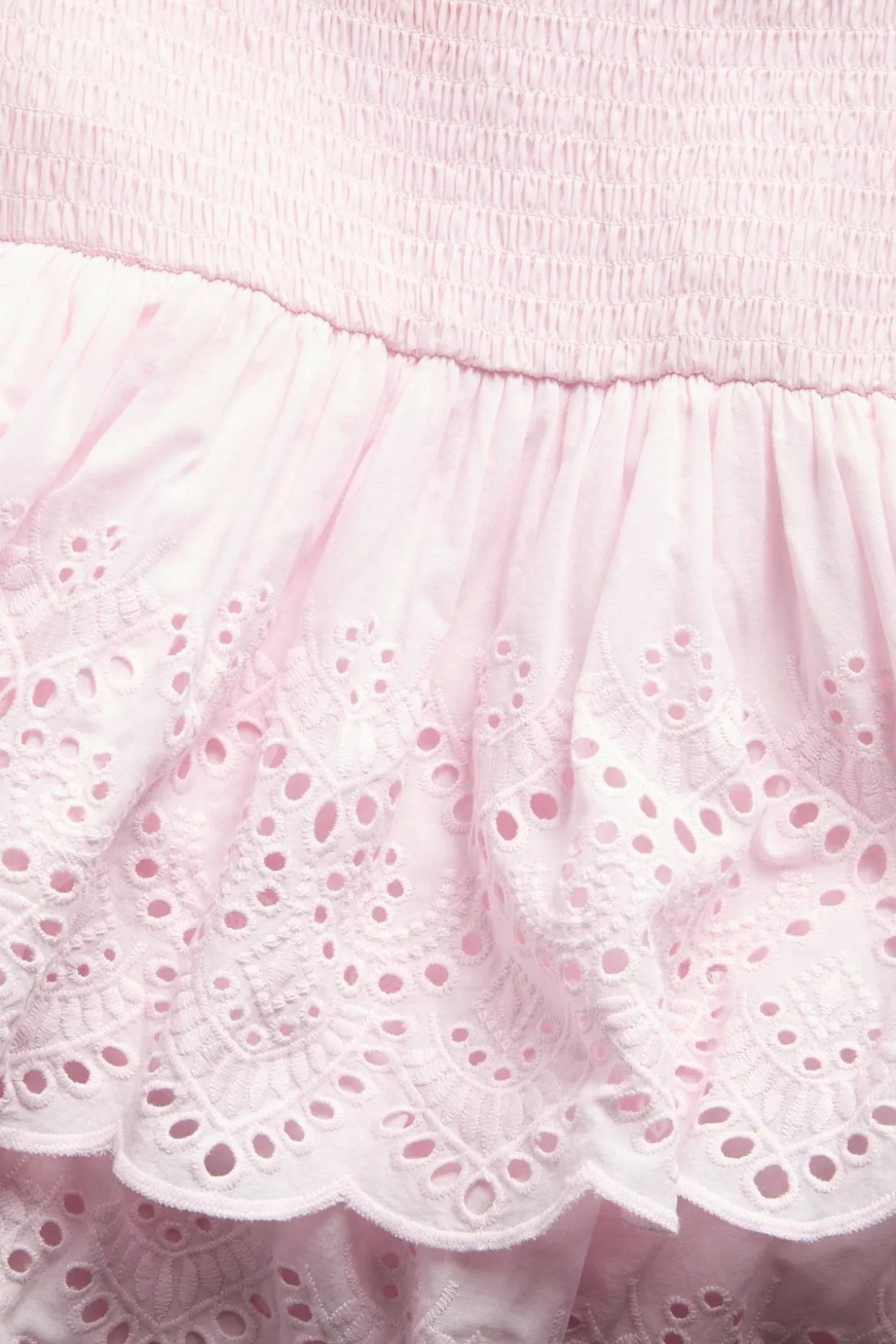 Volangklänning med broderie anglais