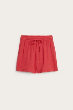 Vävda bomullsshorts i dubbelmusslin