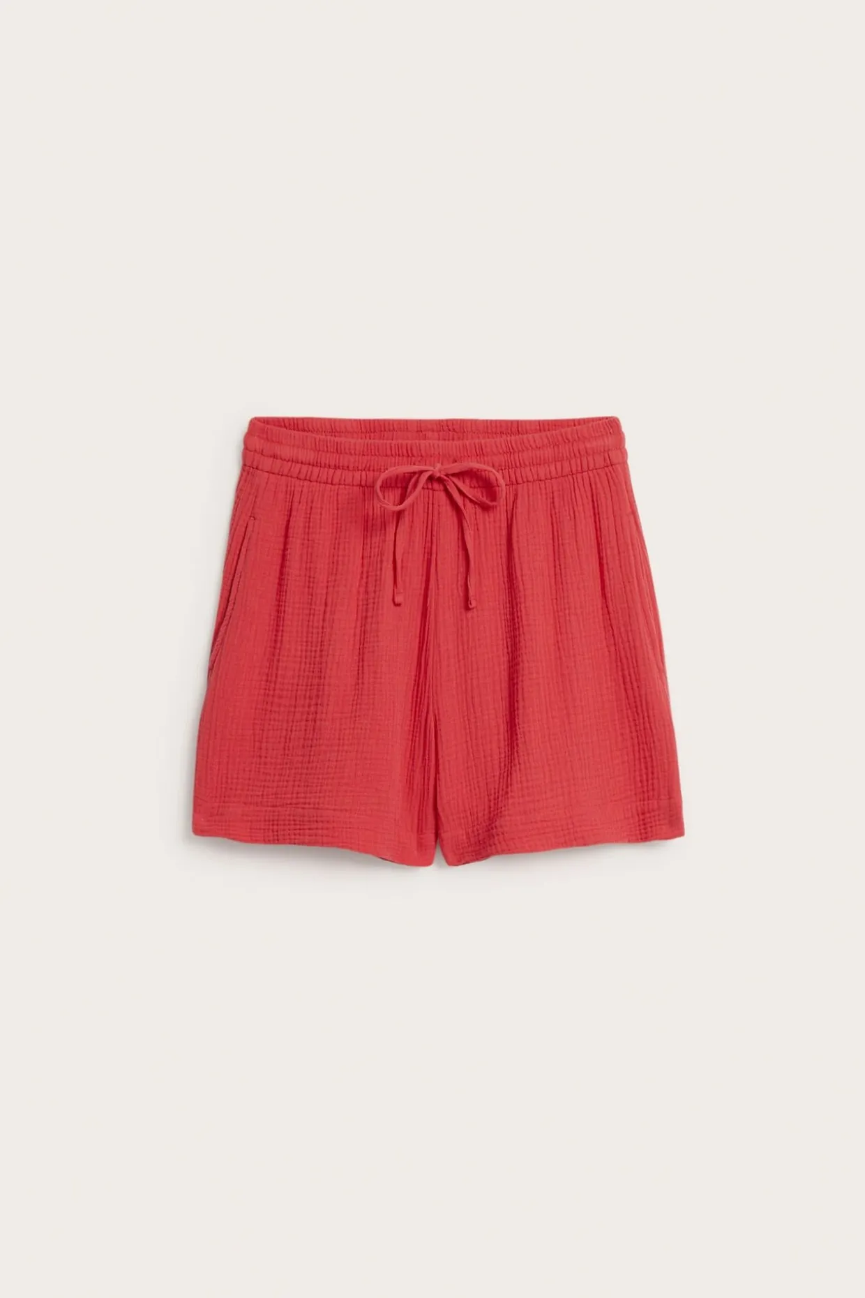 Vävda bomullsshorts i dubbelmusslin