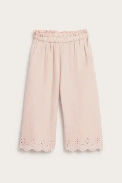 Vävda byxor med broderi