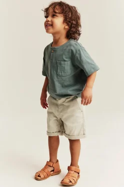 Vävda shorts med fickor