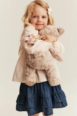 Vävd blus med blombroderi