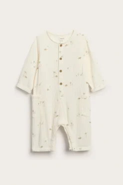 Vävd jumpsuit i muslin