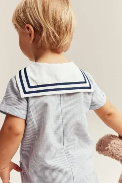 Vävd romper med sjömanskrage