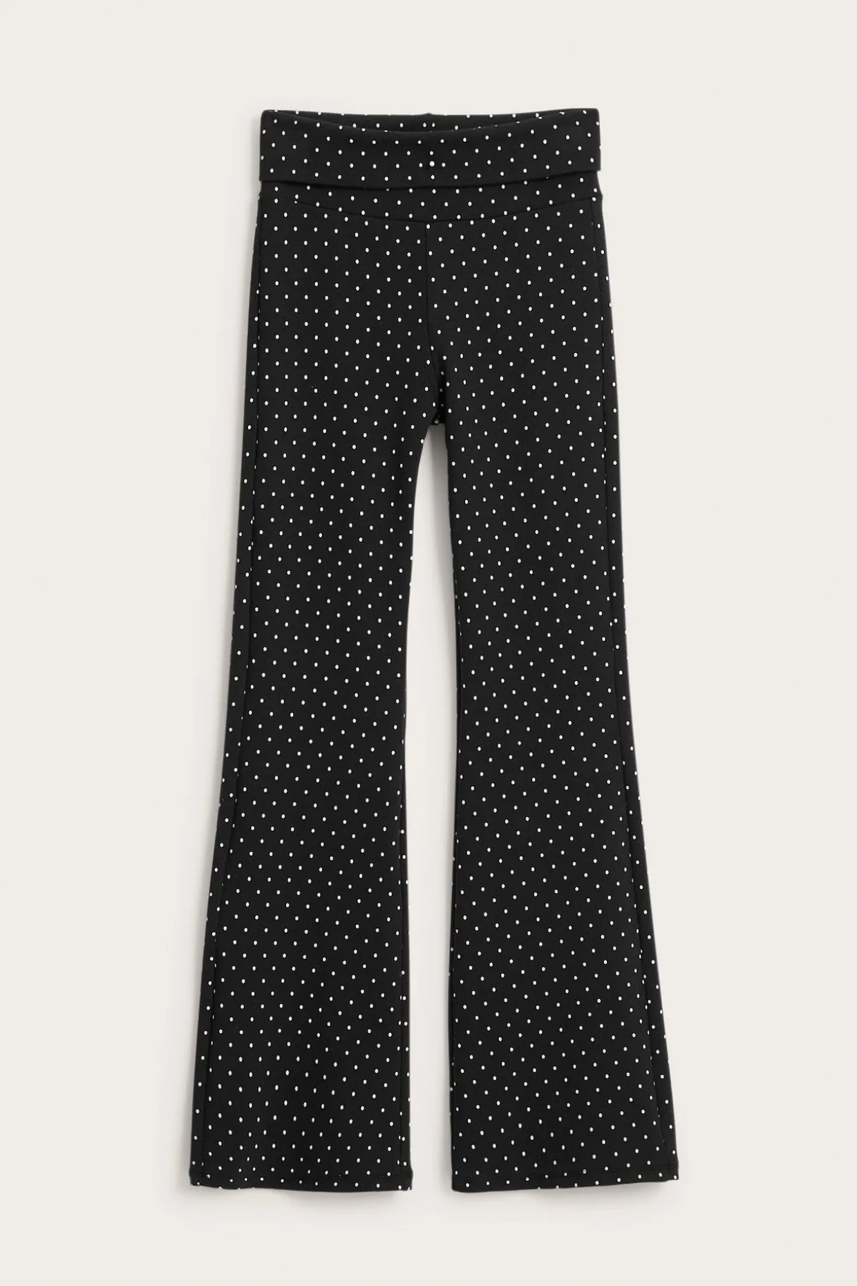 Yoga pants i prickig bomullstrikå