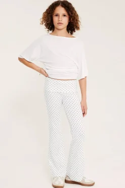 Yoga pants i prickig bomullstrikå