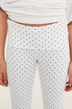 Yoga pants i prickig bomullstrikå