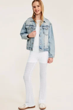 Yoga pants i spets med nedvikbar midja