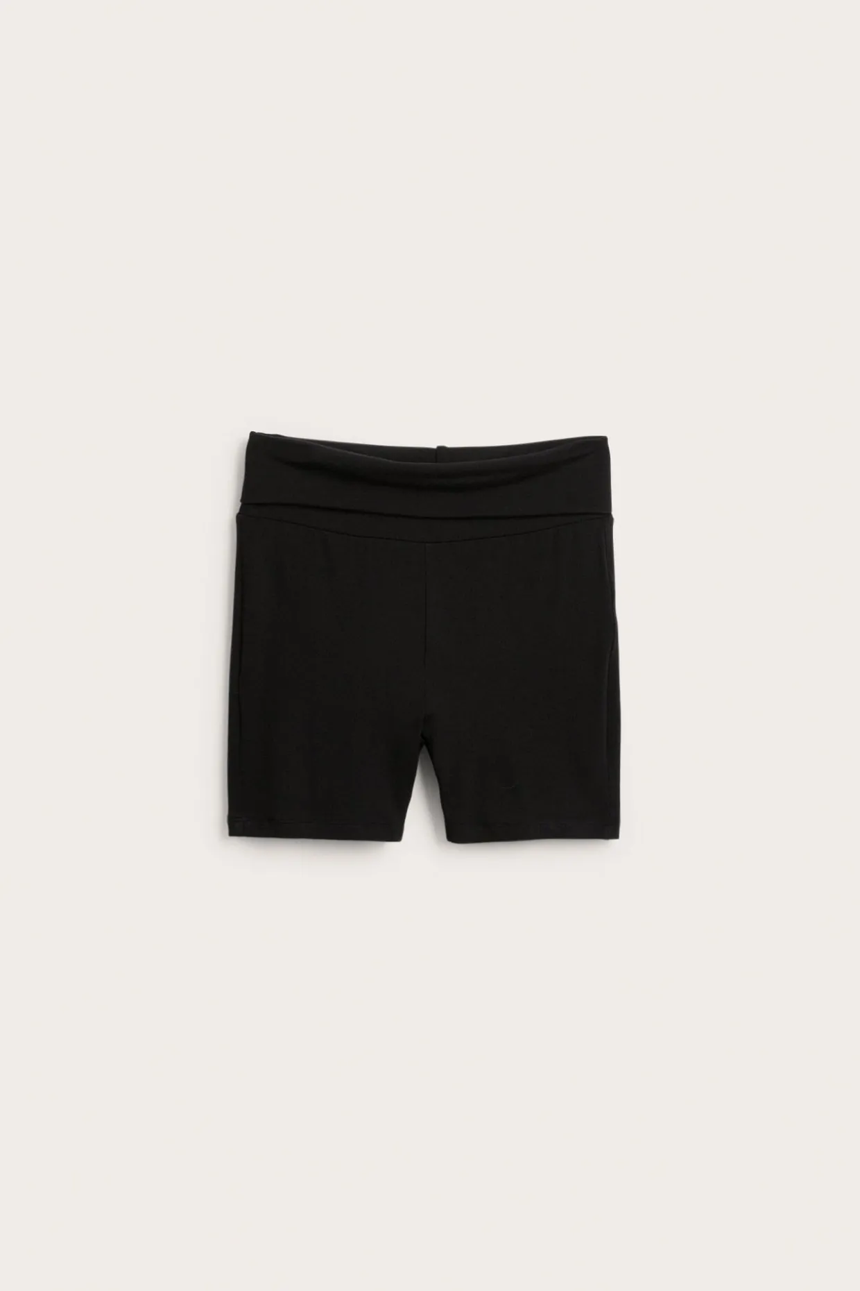 Yoga-shorts med nedvikt midja
